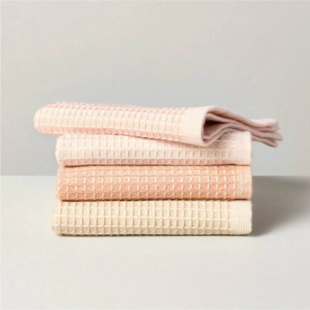 4-Pack Waffled Cotton Dishcloth Set Blush - Hearth & Hand™ with Magnolia